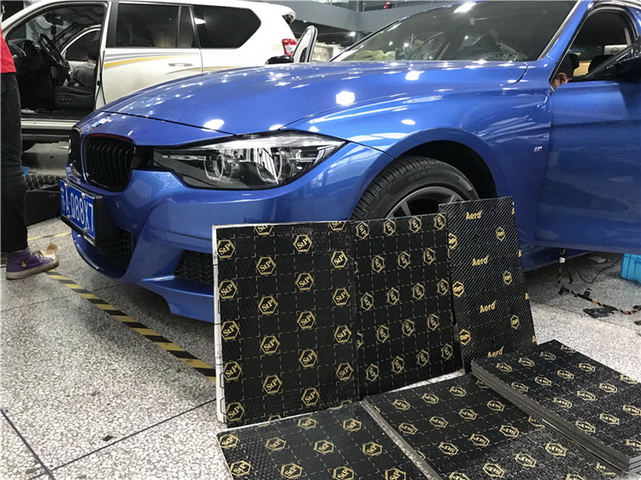 和低频噪音说不 宝马320汽车隔音改装俄罗斯StP